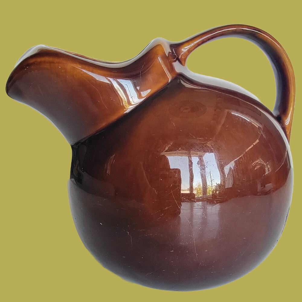 Vintage 1950s Franciscan Tilted Ball Pitcher in Brown